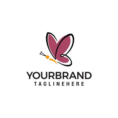 papillon logo design concept template vecteur