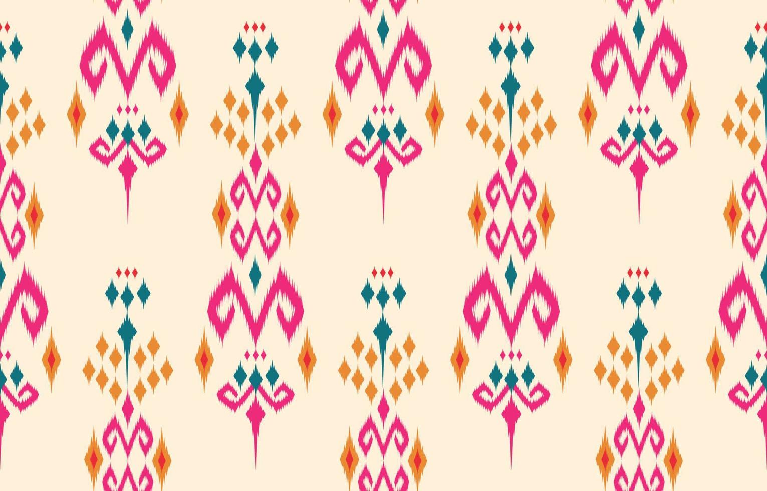 ikat vecteur ethnique fleur bel art. modèle sans couture ikat en broderie tribale, folklorique, style mexicain. impression d'ornement d'art géométrique aztèque. conception pour papier peint, vêtements, emballage.