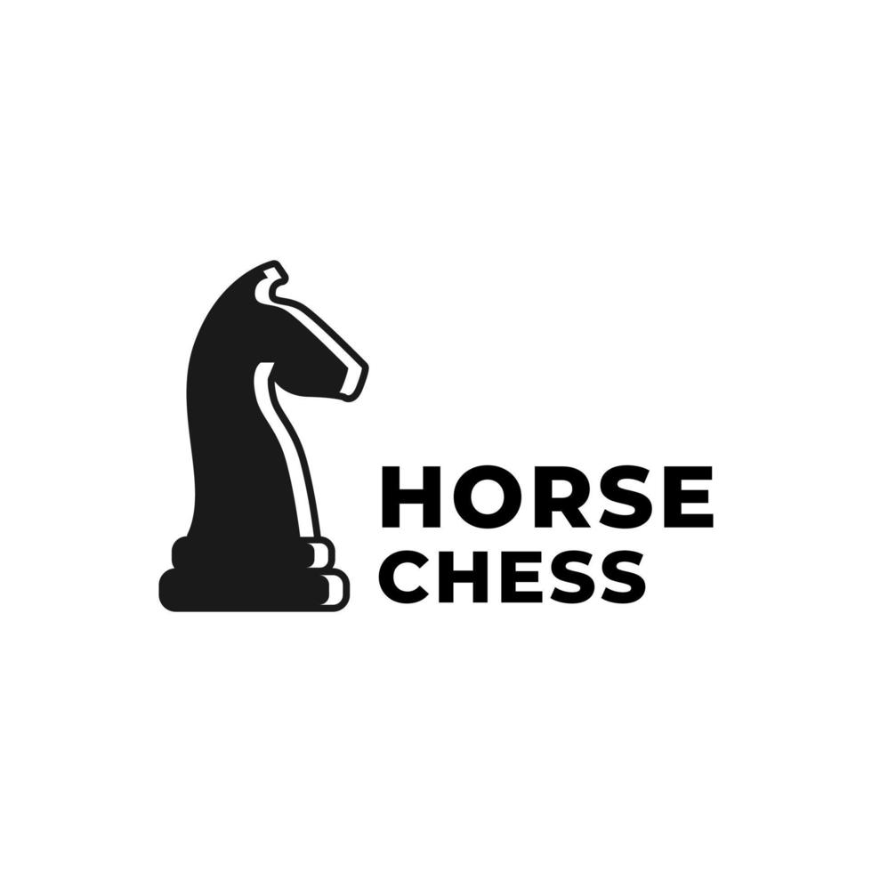 modèle de logo avec une forme de pion de cheval noir. vecteur