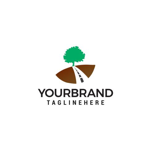 Road tree logo design concept template vecteur