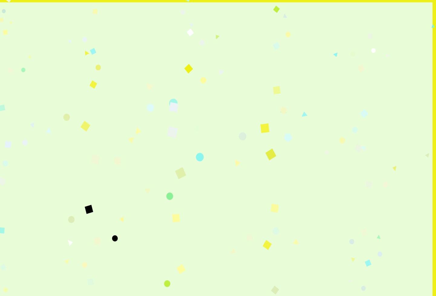 fond de vecteur vert clair et jaune avec des triangles, des cercles, des cubes.