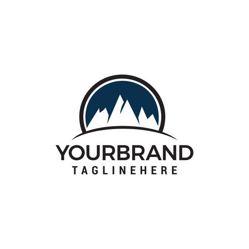 Mountain circle logo design concept template vecteur