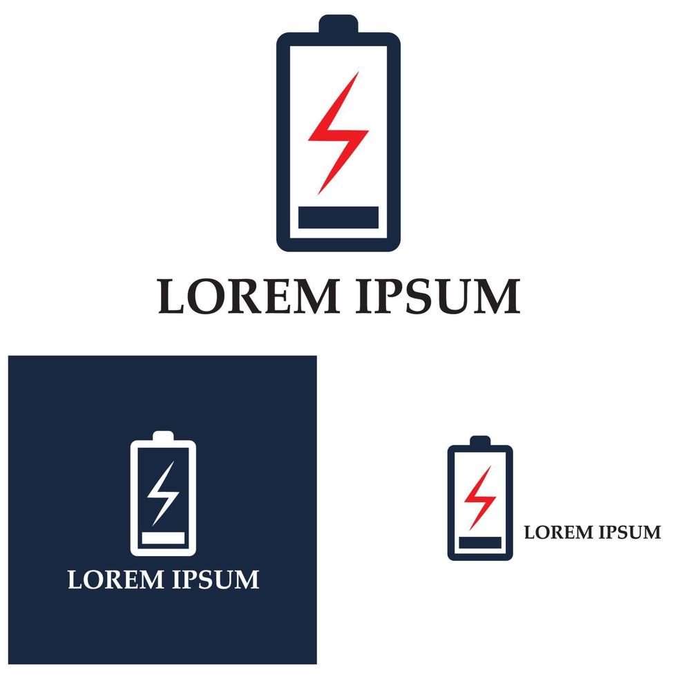 modèle de conception d'illustration vectorielle d'icône de logo de batterie d'alimentation. icône de vecteur de charge de batterie. alimentation de batterie et logo d'éclair éclair