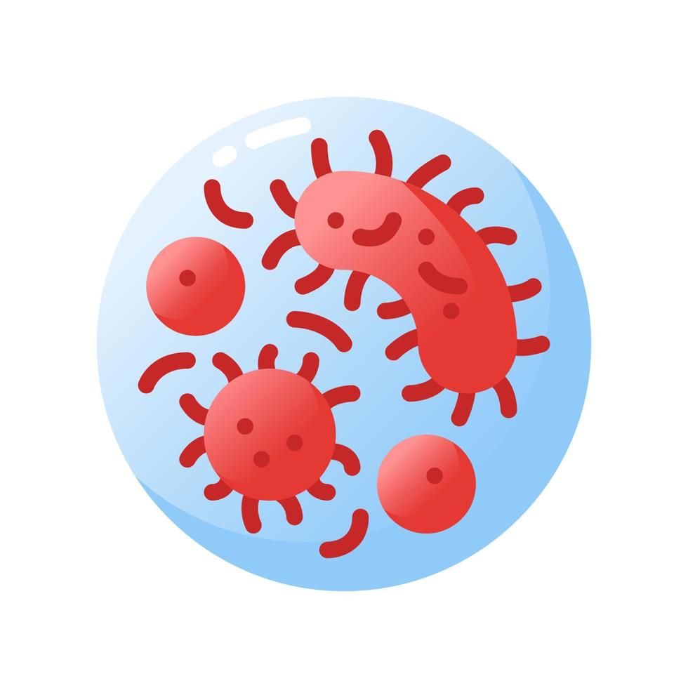icône de style dégradé plat de bactéries. illustration vectorielle pour la conception graphique, le site Web, l'application vecteur