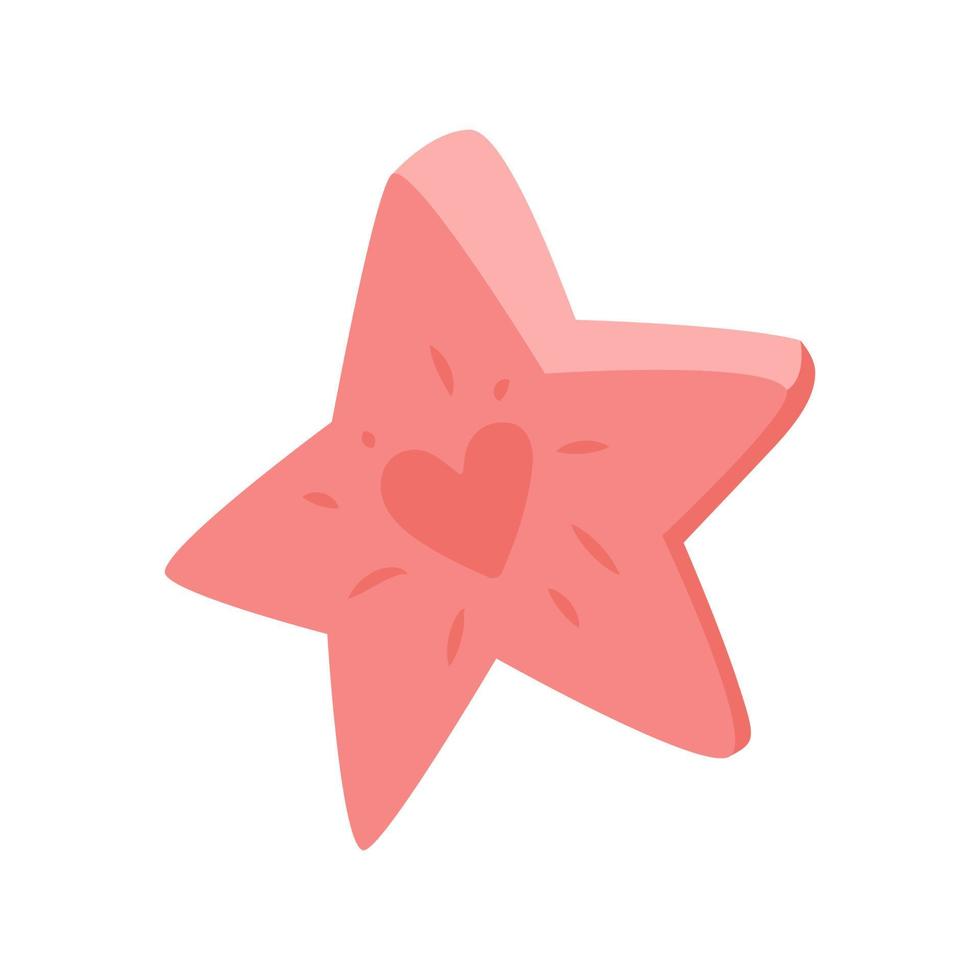 coussin de canapé rose en forme d'étoile. l'illustration vectorielle est isolée. clipart pour le design, la décoration vecteur