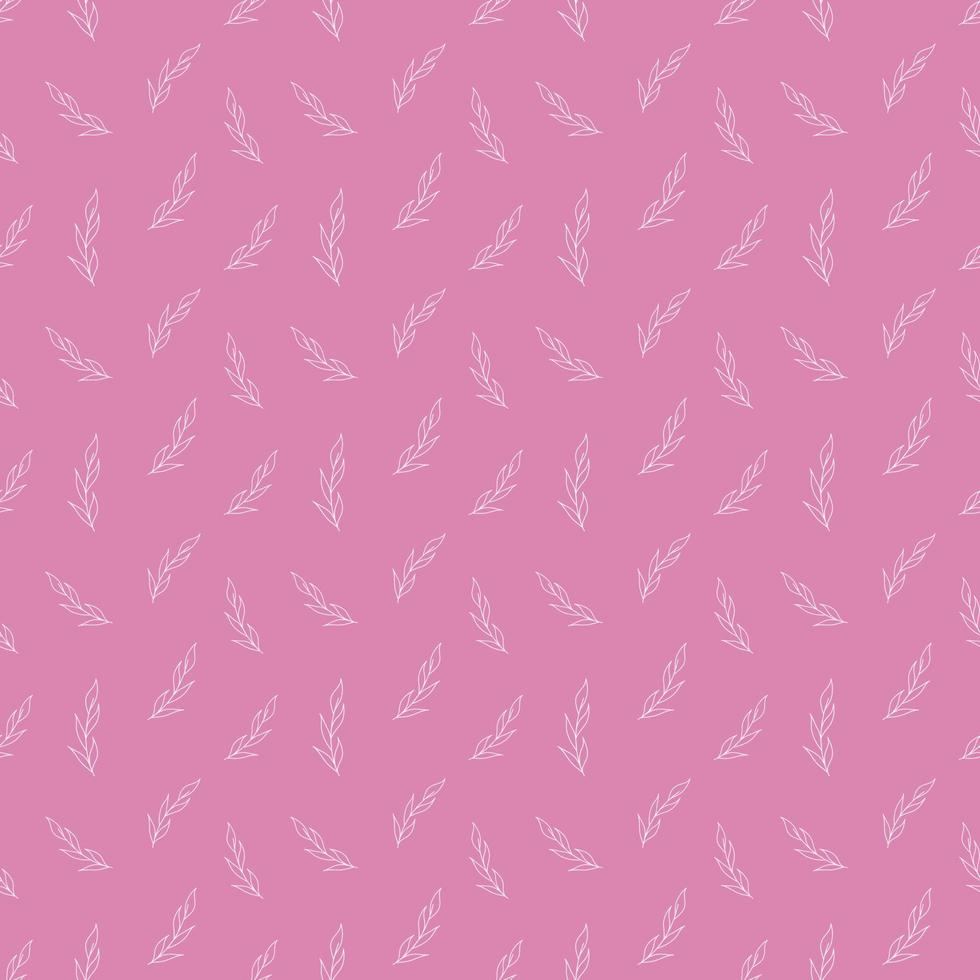 feuilles de modèle sans couture de vecteur naturel sur fond rose. modèle pour la conception de papier peint, carreaux, tissus et plats