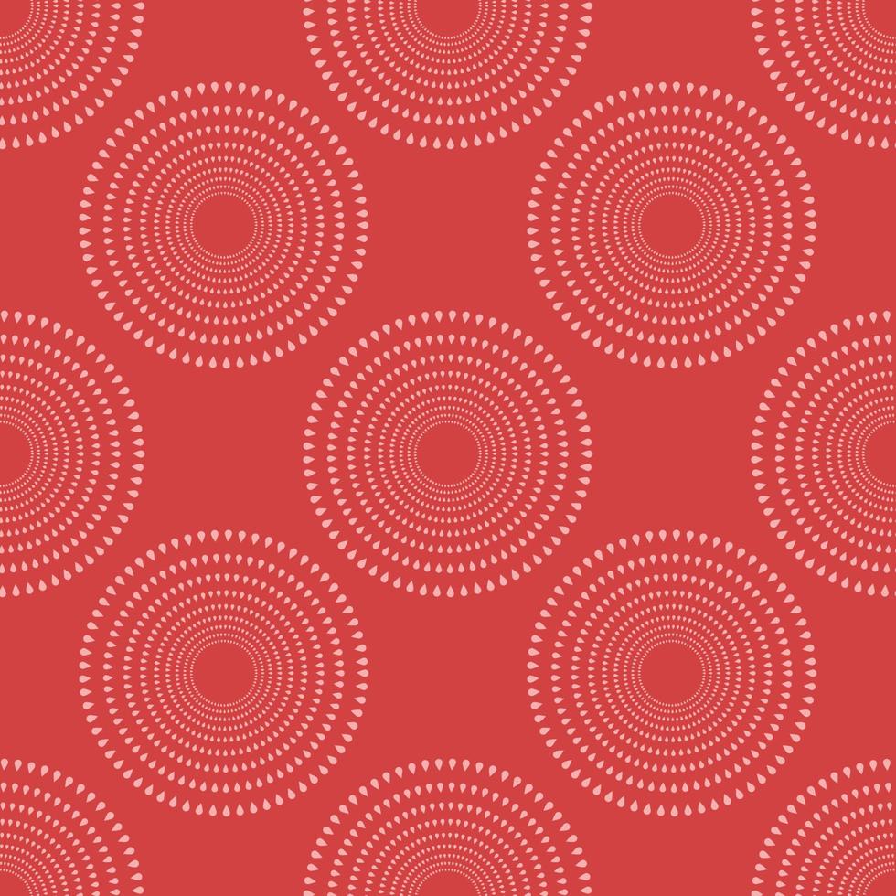un motif géométrique monochrome sans soudure. abstrait de vecteur rouge. ornements abstraits de cercles.