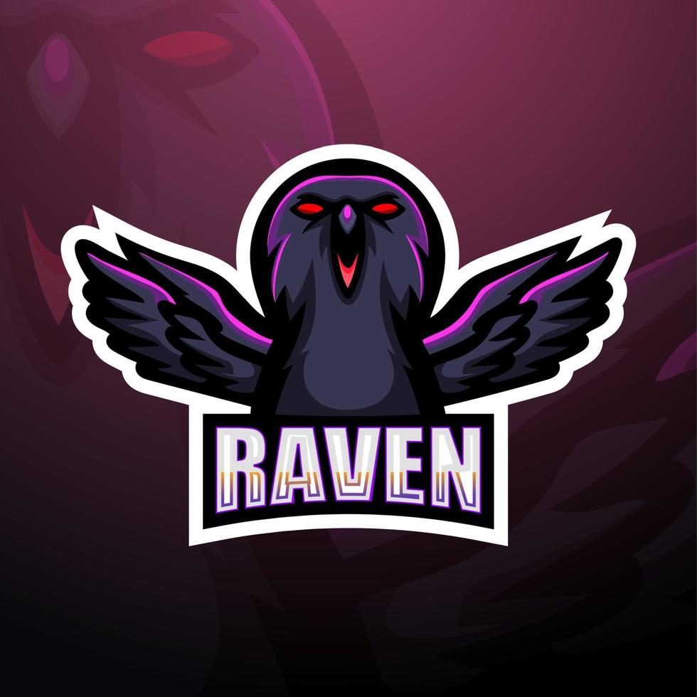 création de logo de mascotte corbeau esport vecteur