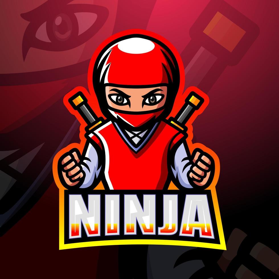 création de logo esport mascotte ninja vecteur