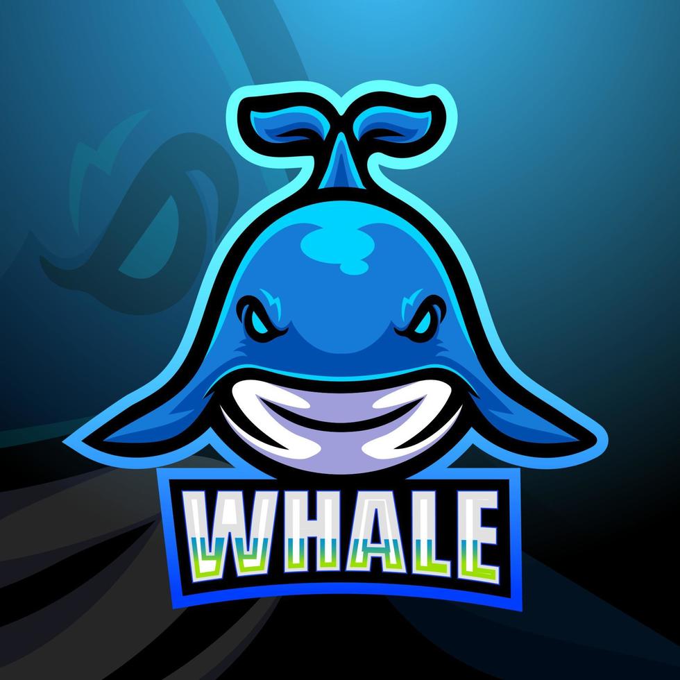 création de logo esport mascotte baleine vecteur
