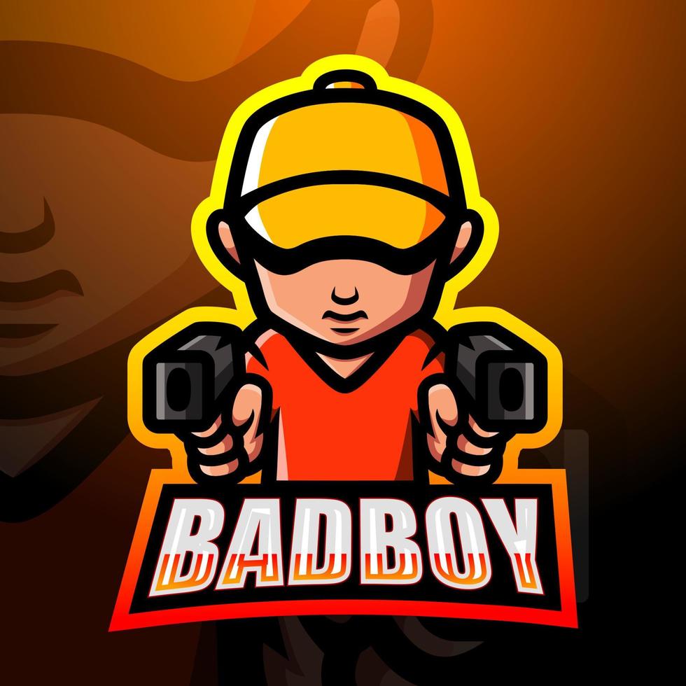 création de logo esport mascotte bad boy vecteur