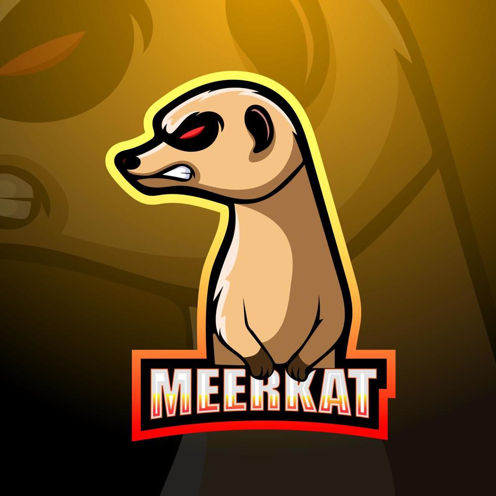 création de logo esport mascotte suricate vecteur