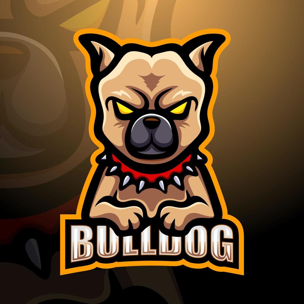 création de logo esport mascotte bouledogue vecteur