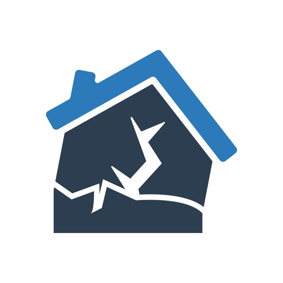 icône d'assurance tremblement de terre, symbole de tremblement de terre pour votre site web, logo, application, conception d'interface utilisateur vecteur