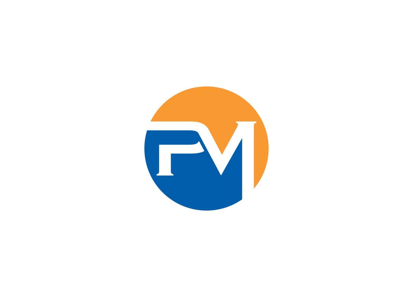 pm modèle d'icône de vecteur de conception de logo moderne