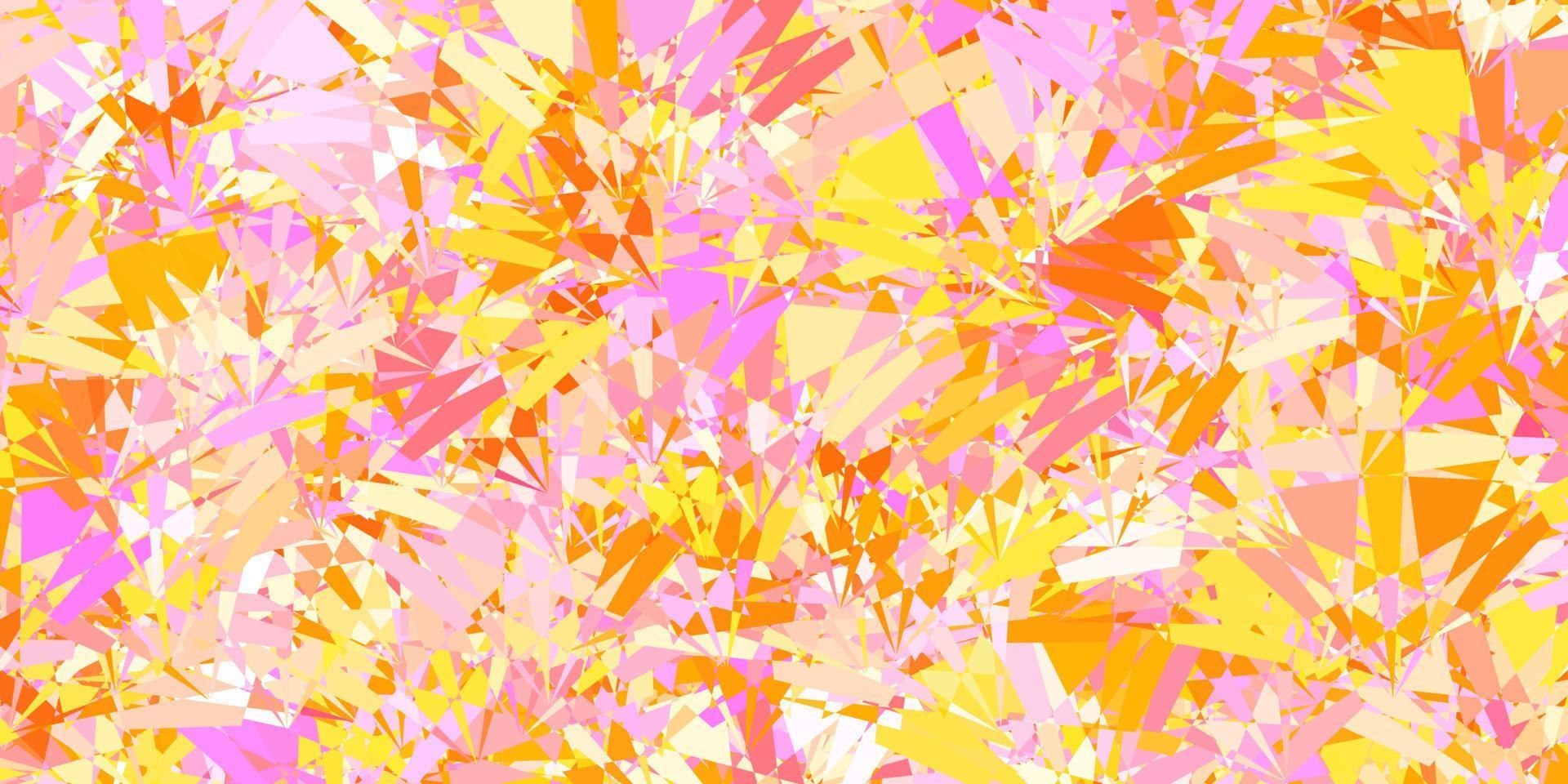 fond de vecteur rose clair, jaune avec des triangles.