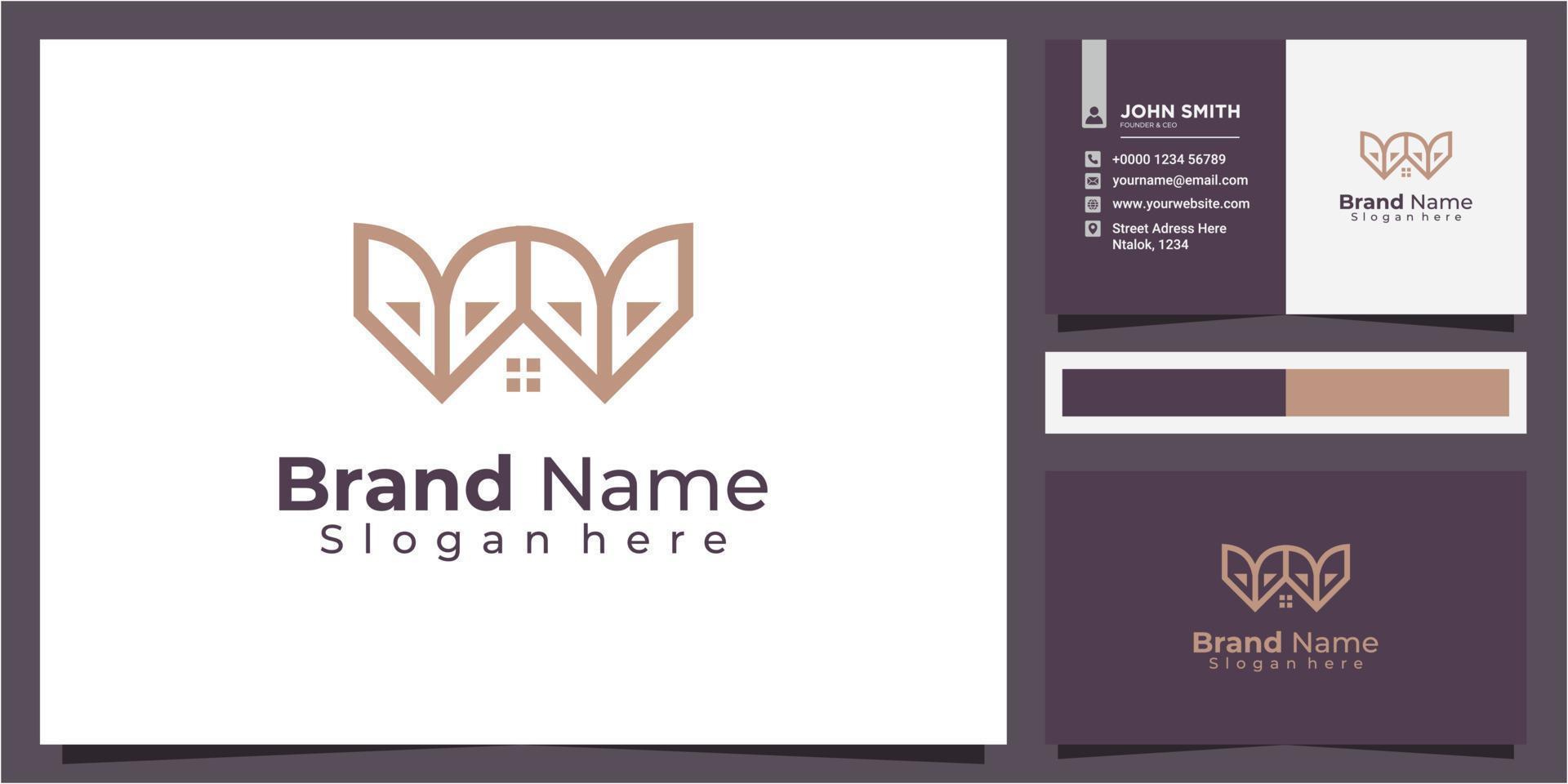 logo vectoriel simple maison renard, inspiration de conception de logo immobilier loup