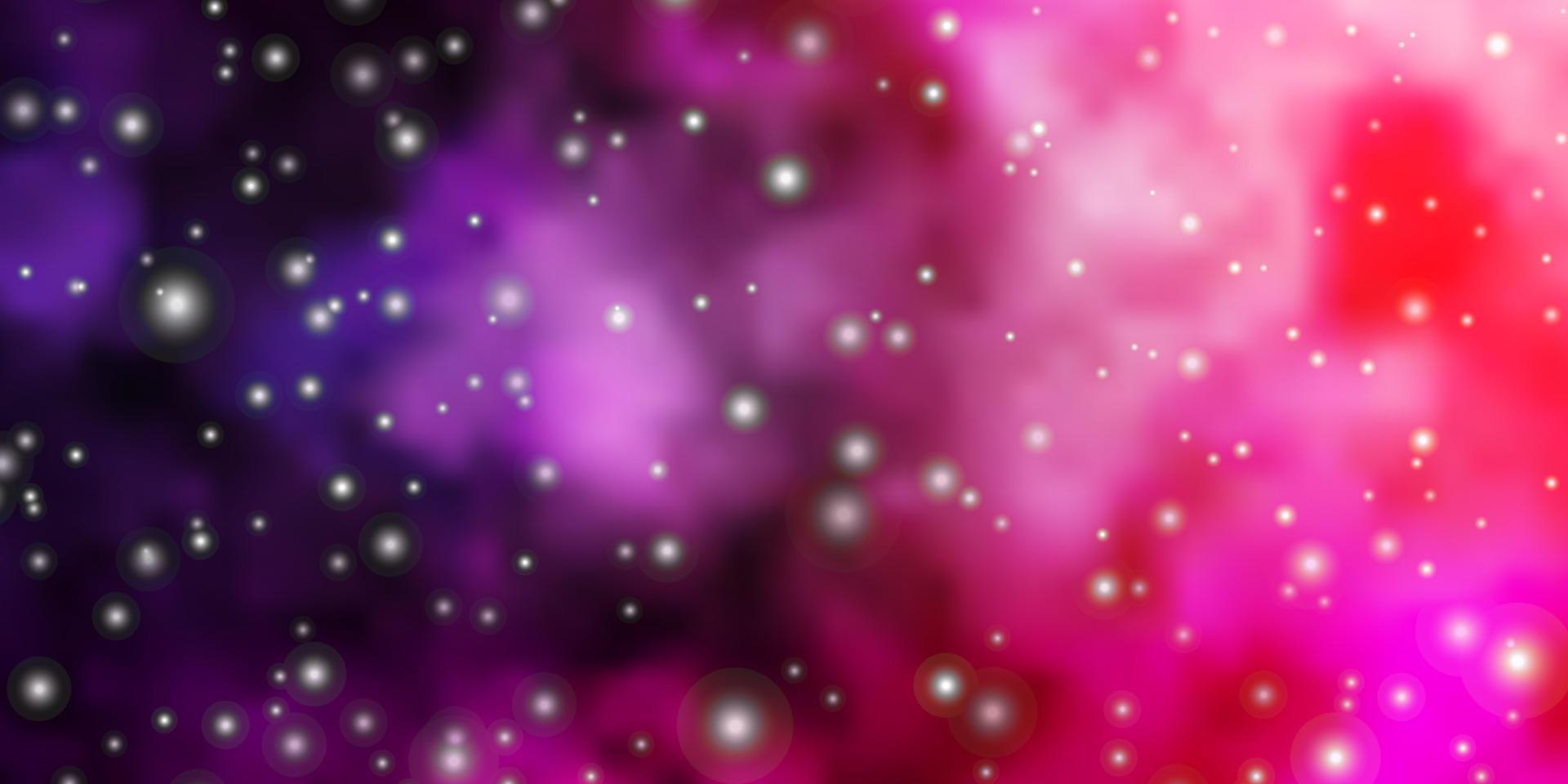 texture de vecteur violet foncé, rose avec de belles étoiles.