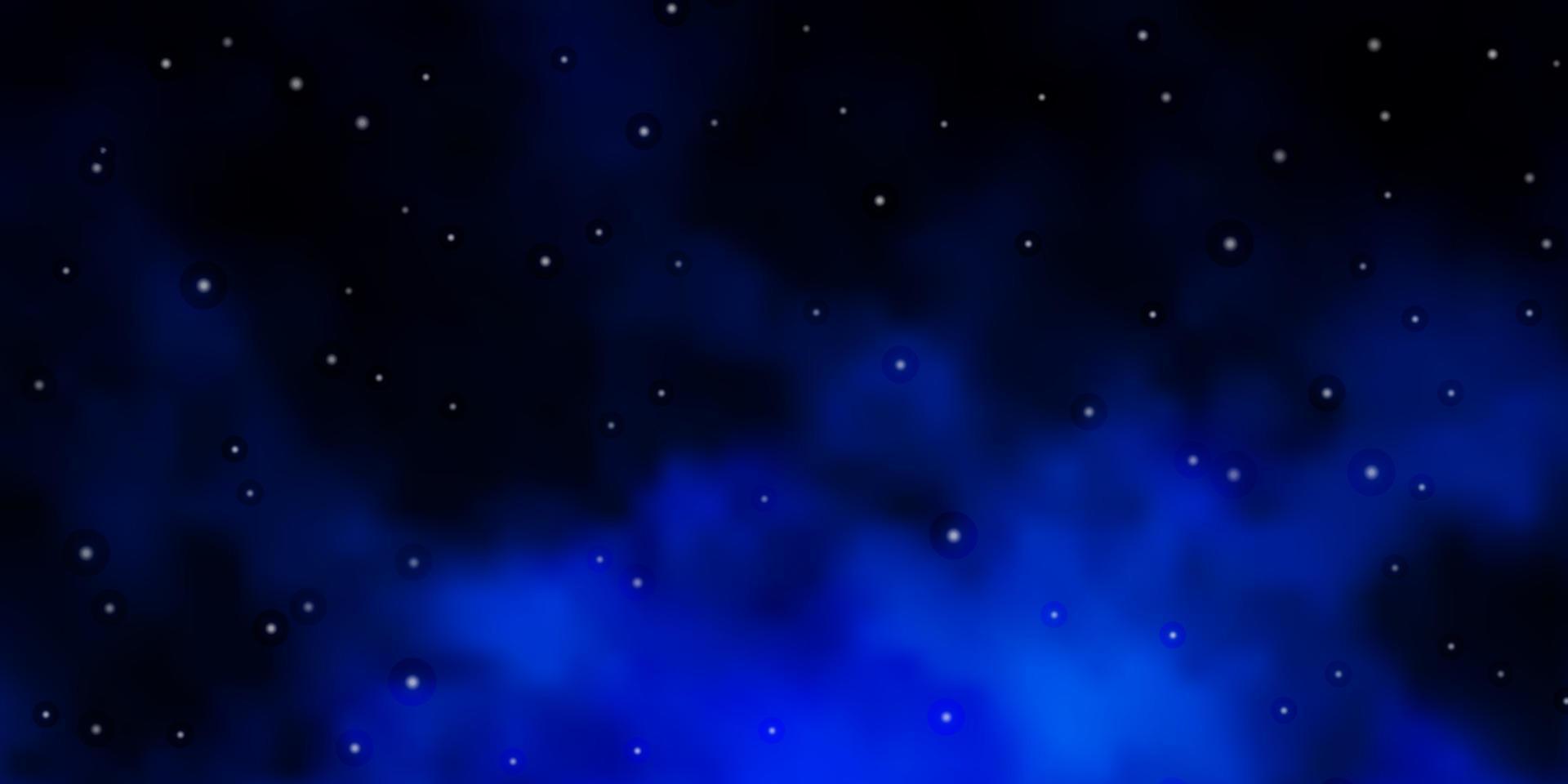 fond de vecteur bleu foncé avec des étoiles colorées.