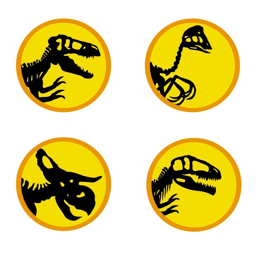 sekeleton d'animaux jurassiques adapté à l'illustration sur le thème des dinosaures vecteur