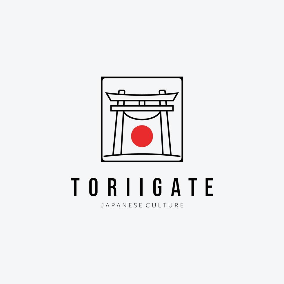 logo vectoriel de la porte torii japonaise, conception et illustration de la porte tori de la culture traditionnelle