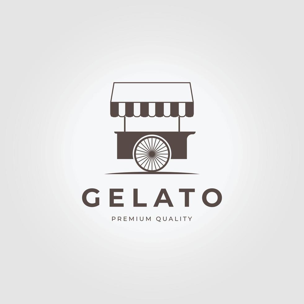 icône de chariot de crème glacée gelato logo design vectoriel vintage