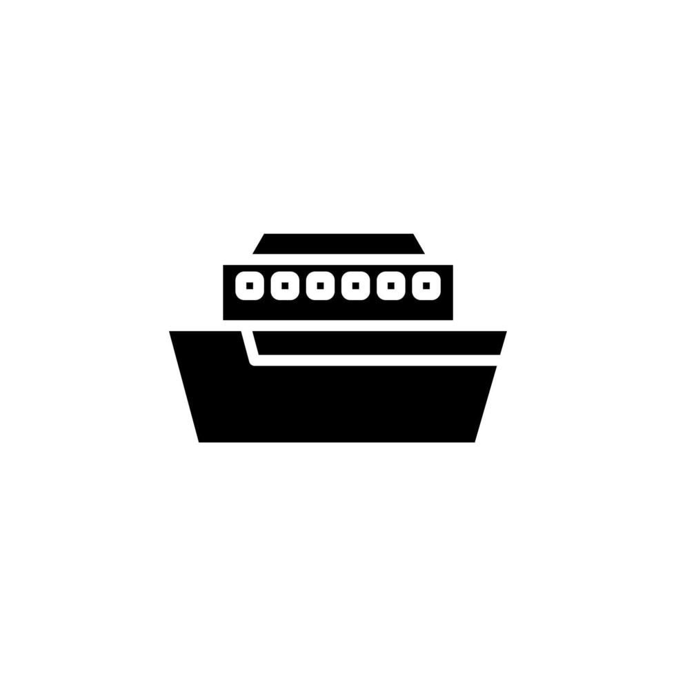 modèle de logo d'illustration vectorielle d'icône solide de navire, bateau, voilier. adapté à de nombreuses fins. vecteur