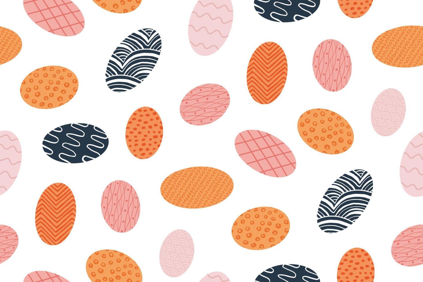 motif imprimé sans couture avec des oeufs de pâques colorés dans des motifs vecteur