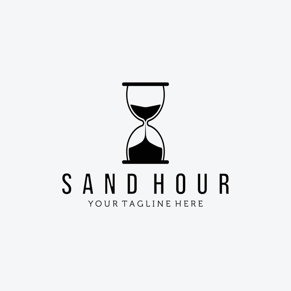 sablier vintage logo vector design illustration icône horloge,