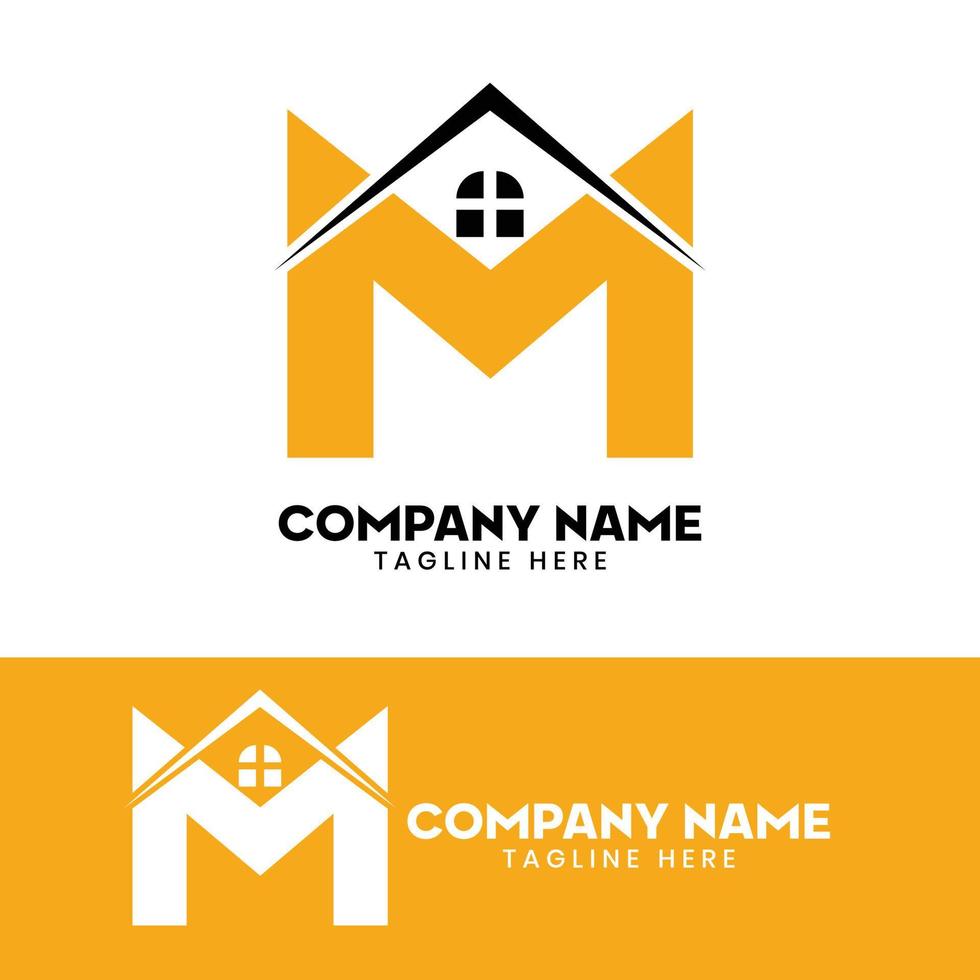 lettre initiale m vecteur logo immobilier, lettre initiale m logo maison