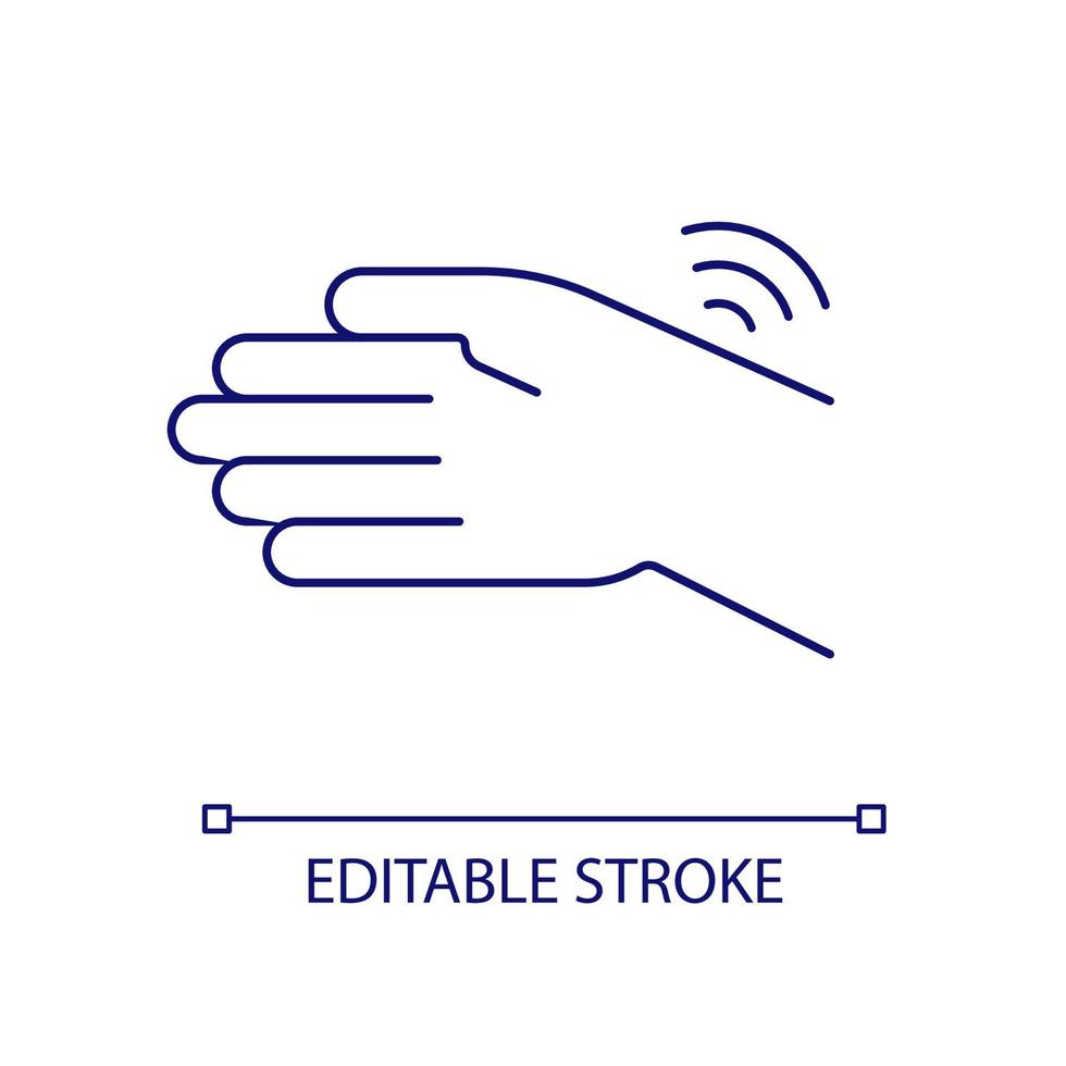 icône de couleur rvb de douleur au poignet. blessures et traumatismes. tension et douleur au bras. entorse du poignet. inflammation des articulations de la main. illustration vectorielle isolée. dessin au trait rempli simple. trait modifiable vecteur