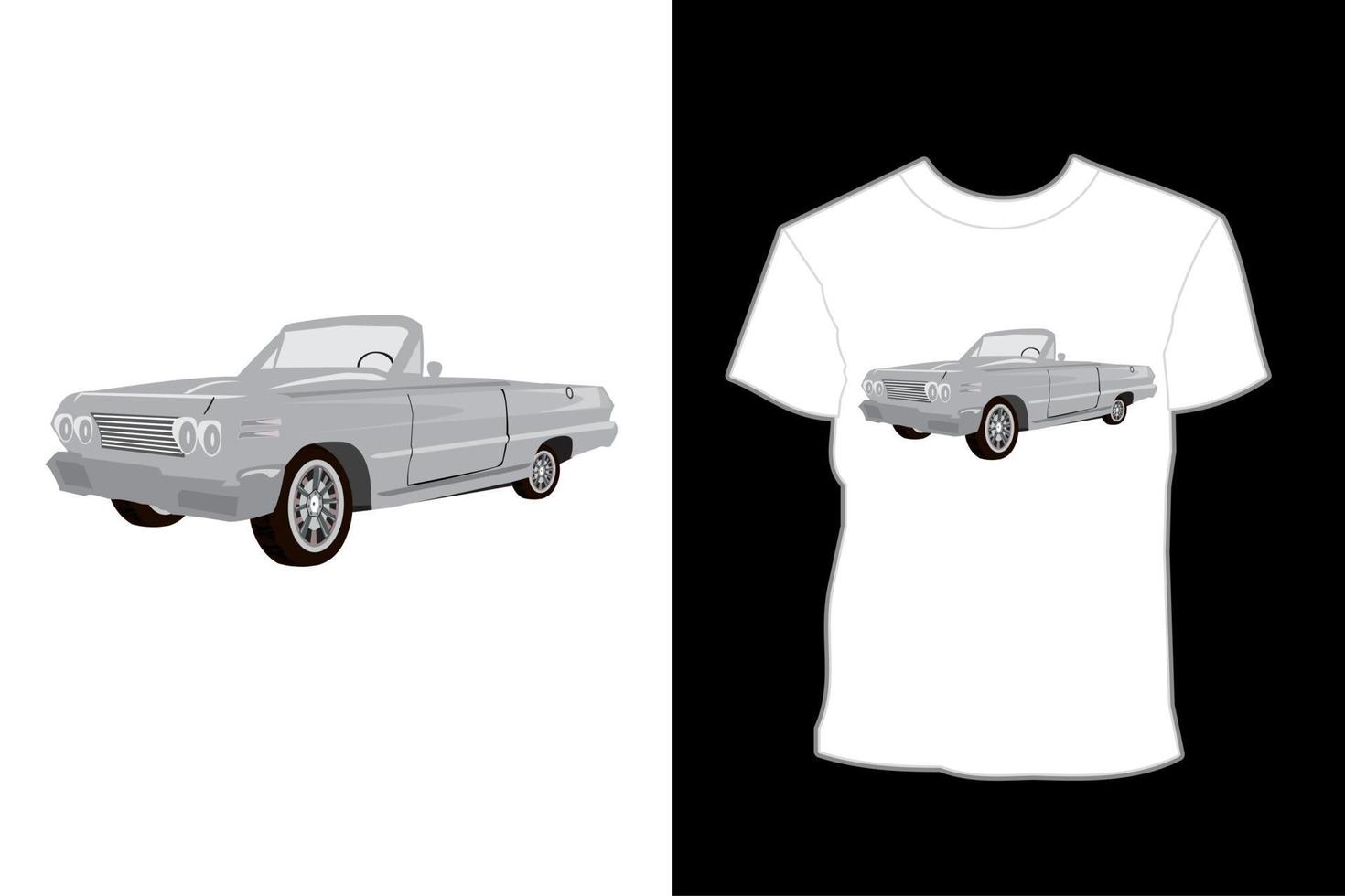 conception de t shirt illustration voiture vintage rétro vecteur
