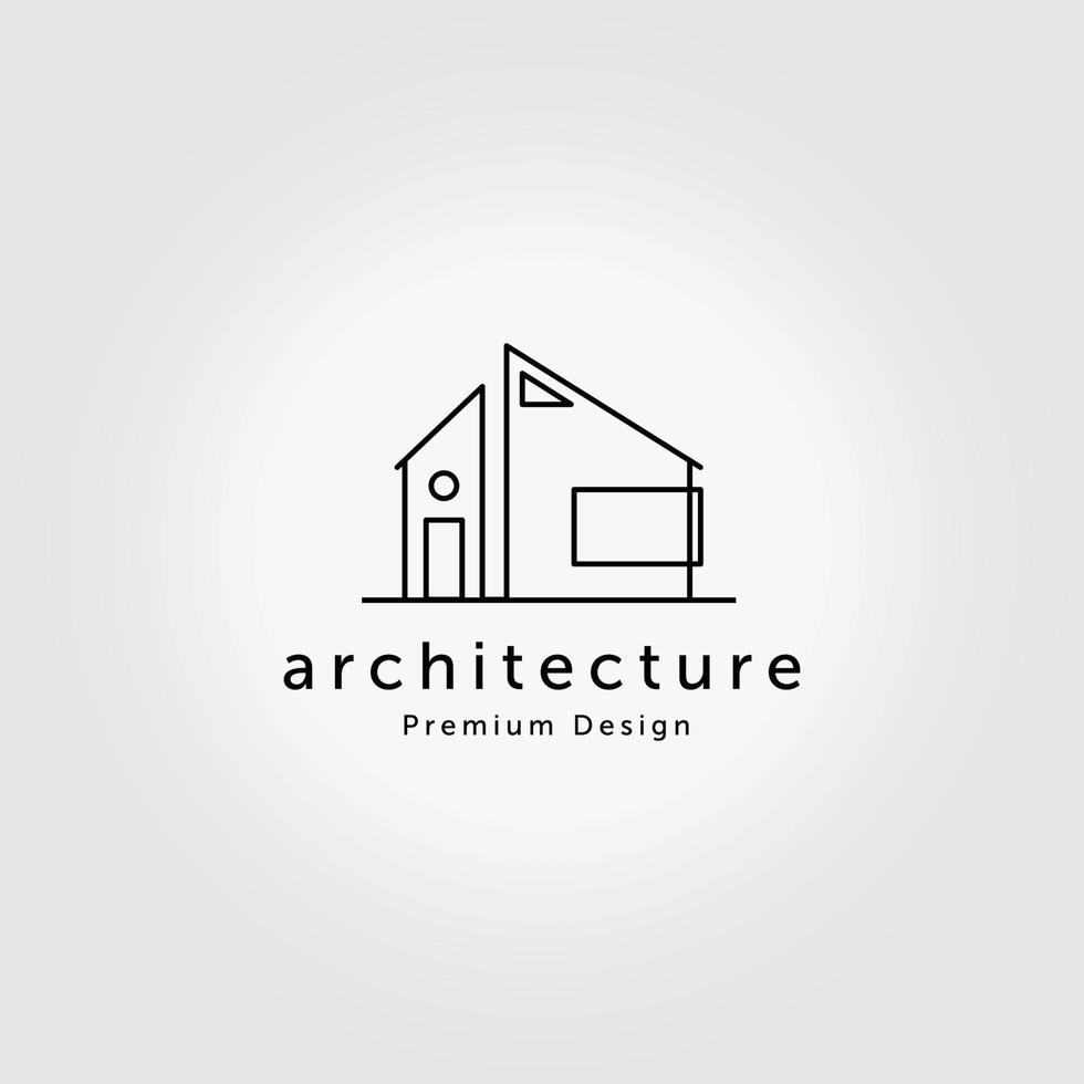 minimal immobilier maison logo dessin au trait illustration vectorielle conception vecteur