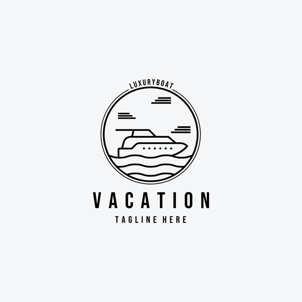 emblème dessin au trait yacht vacances logo illustration vectorielle icône du design vecteur