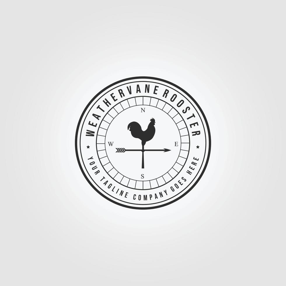 emblème girouette coq logo vector illustration design linéaire