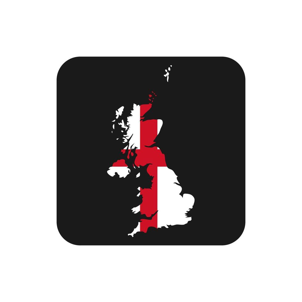 Angleterre carte silhouette avec drapeau sur fond noir vecteur