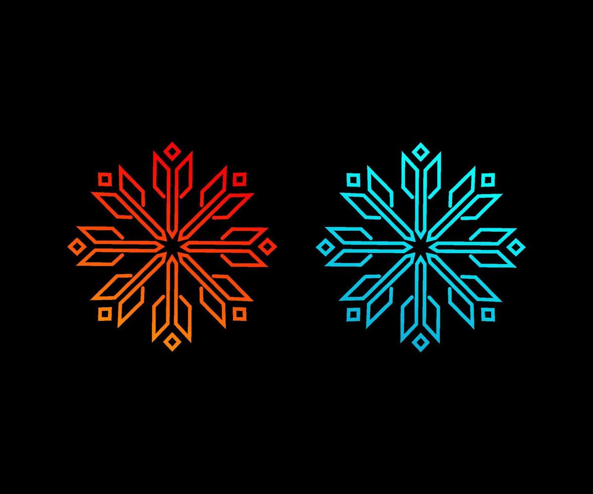 création de logo de flocon de neige, illustration de flocon de neige vecteur
