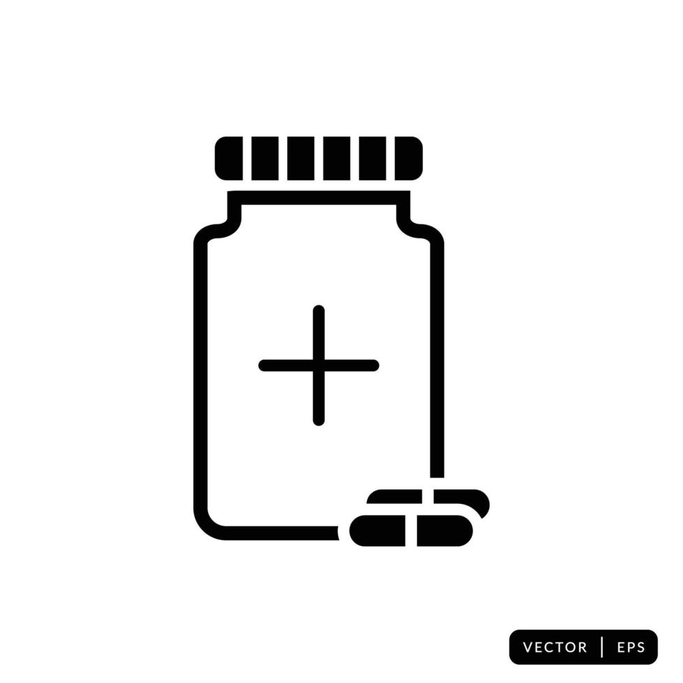 vecteur d'icône de bouteille médicale - signe ou symbole