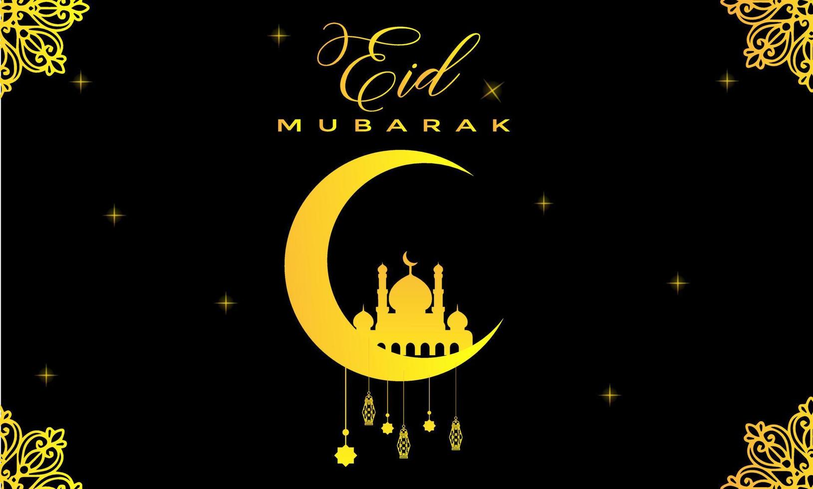 illustration graphique vectoriel du festival musulman eid mubarak fond