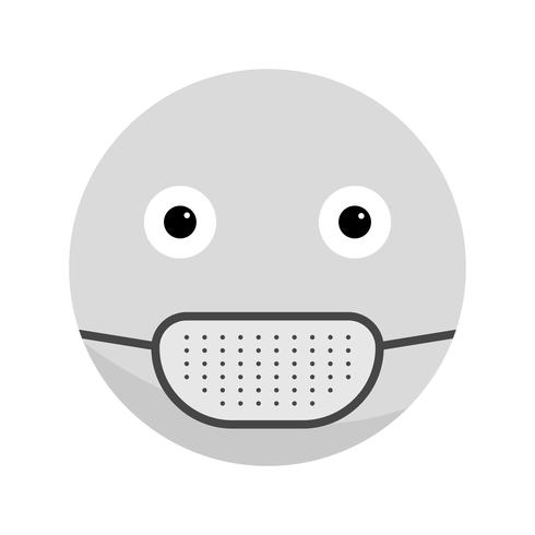 Icône Emoji de masque médical de vecteur