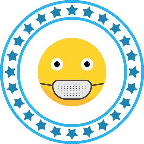 Icône Emoji de masque médical de vecteur