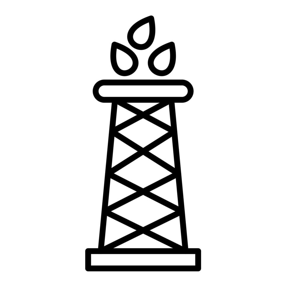 icône de ligne de pétrole de forage vecteur