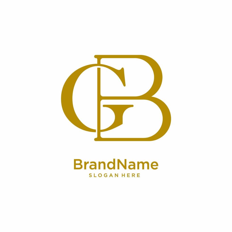 inspiration de conception de logo monogramme bg gb vecteur