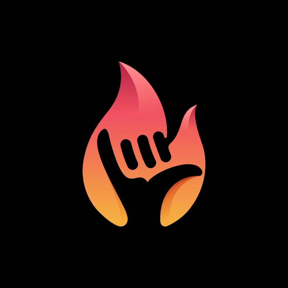main flamme logo icône illustration vectorielle vecteur