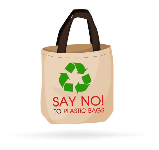 Idées pour réduire la pollution Dites non au sac en plastique C&#39;est pourquoi l&#39;effet de serre. La campagne visant à réduire l&#39;utilisation de sacs en plastique à mettre. vecteur