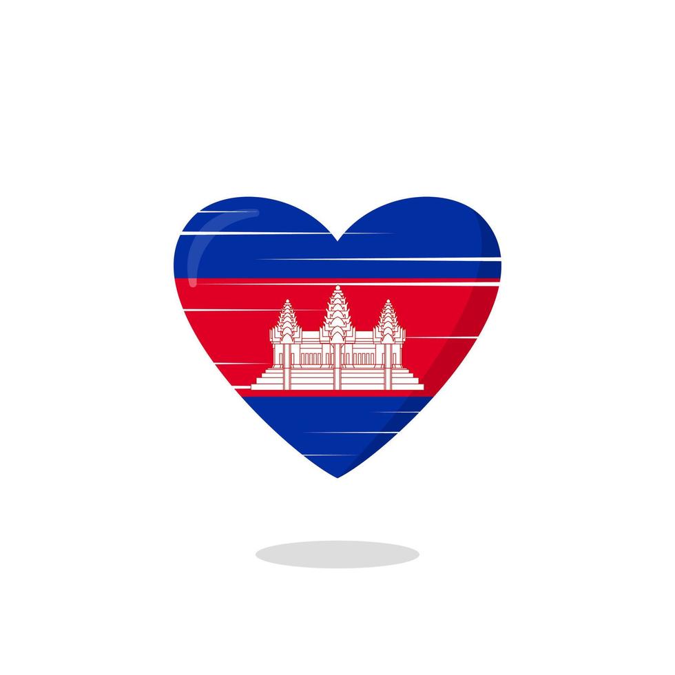 illustration de l'amour en forme de drapeau du cambodge vecteur