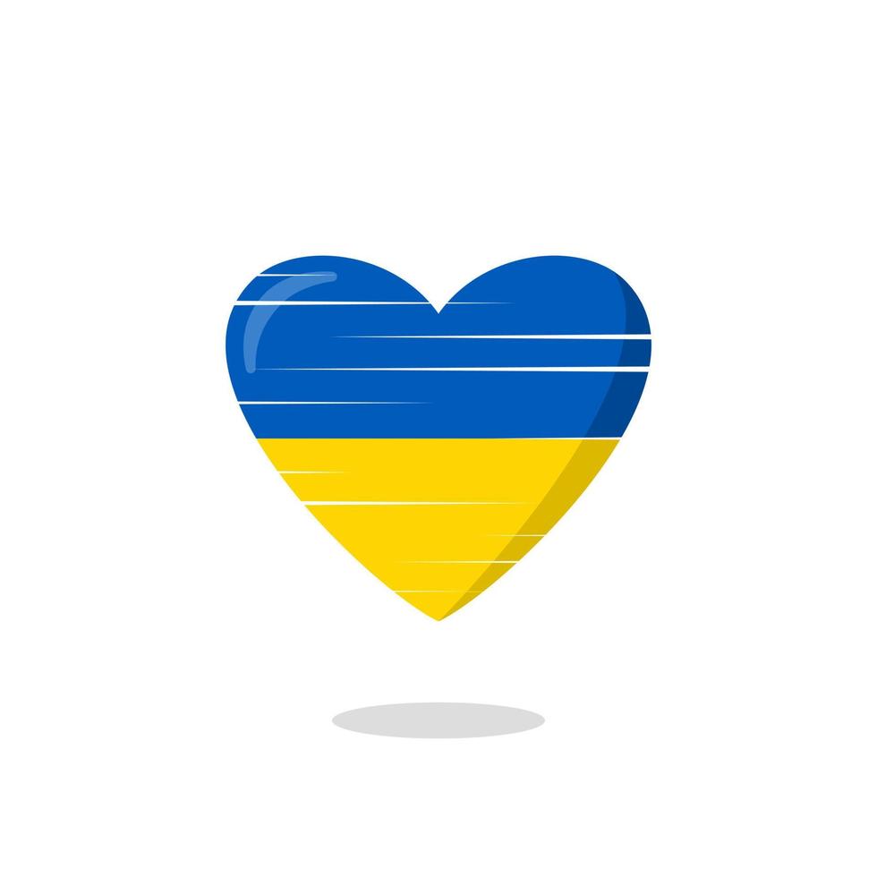 illustration de l'amour en forme de drapeau de l'ukraine vecteur