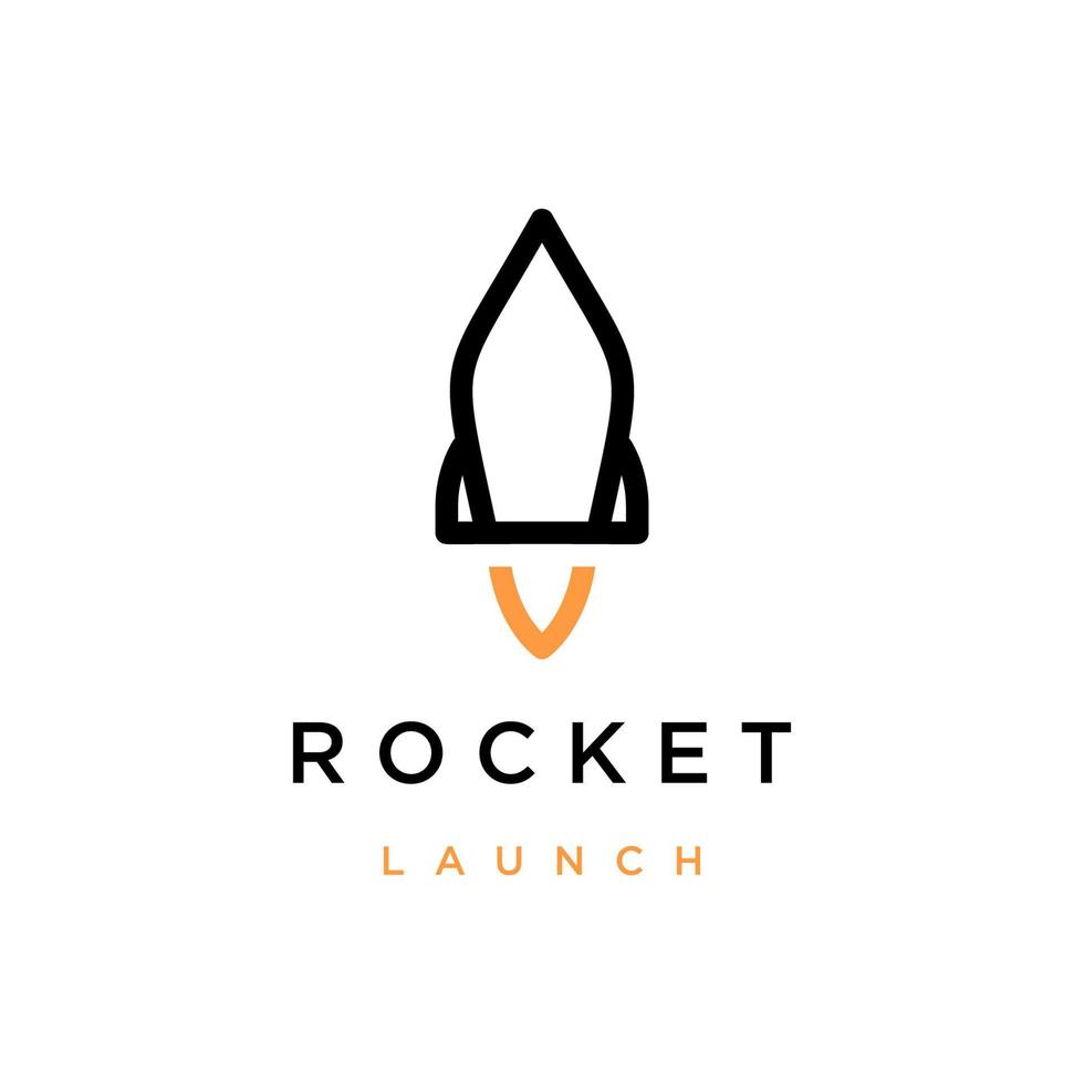 conception d'icône de logo de fusée plate vecteur