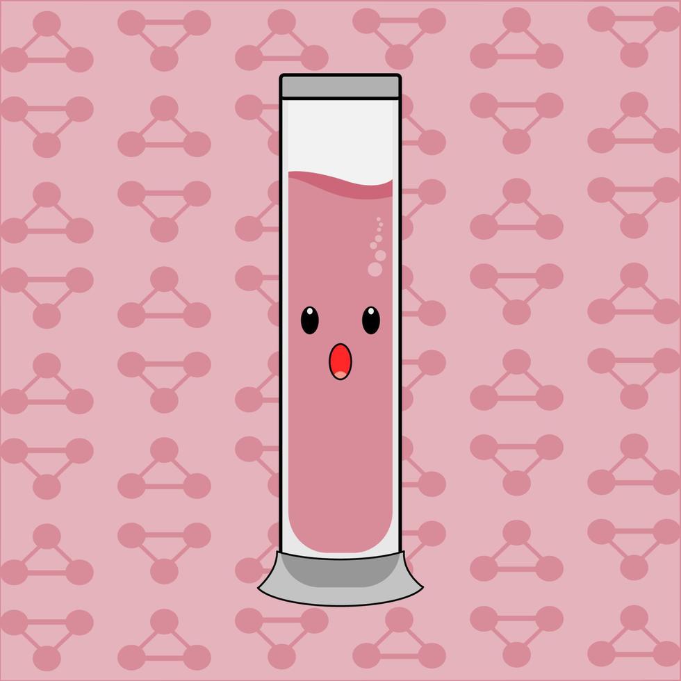 personnage de dessin animé mignon bouteille de laboratoire vecteur