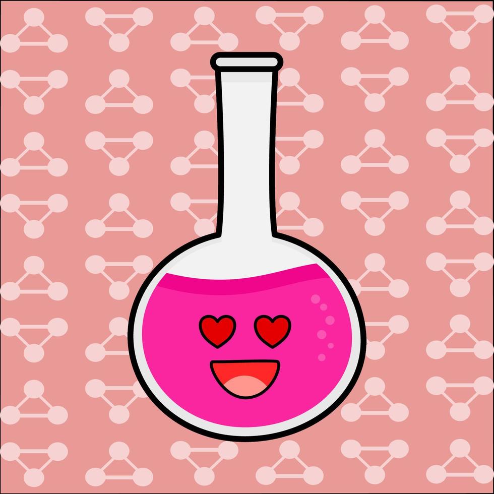 personnage de dessin animé mignon bouteille de laboratoire vecteur